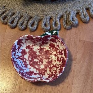 Artistic Red and White Apple-Shaped small Bowl